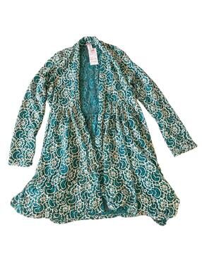 Pretty Young Thing Teal Lace Open Front Cardigan Boho Romantic 1X